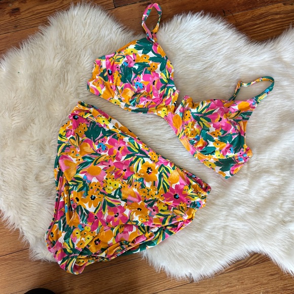 Anne Cole Other - Anne Cole Floral High Waisted Bikini Set